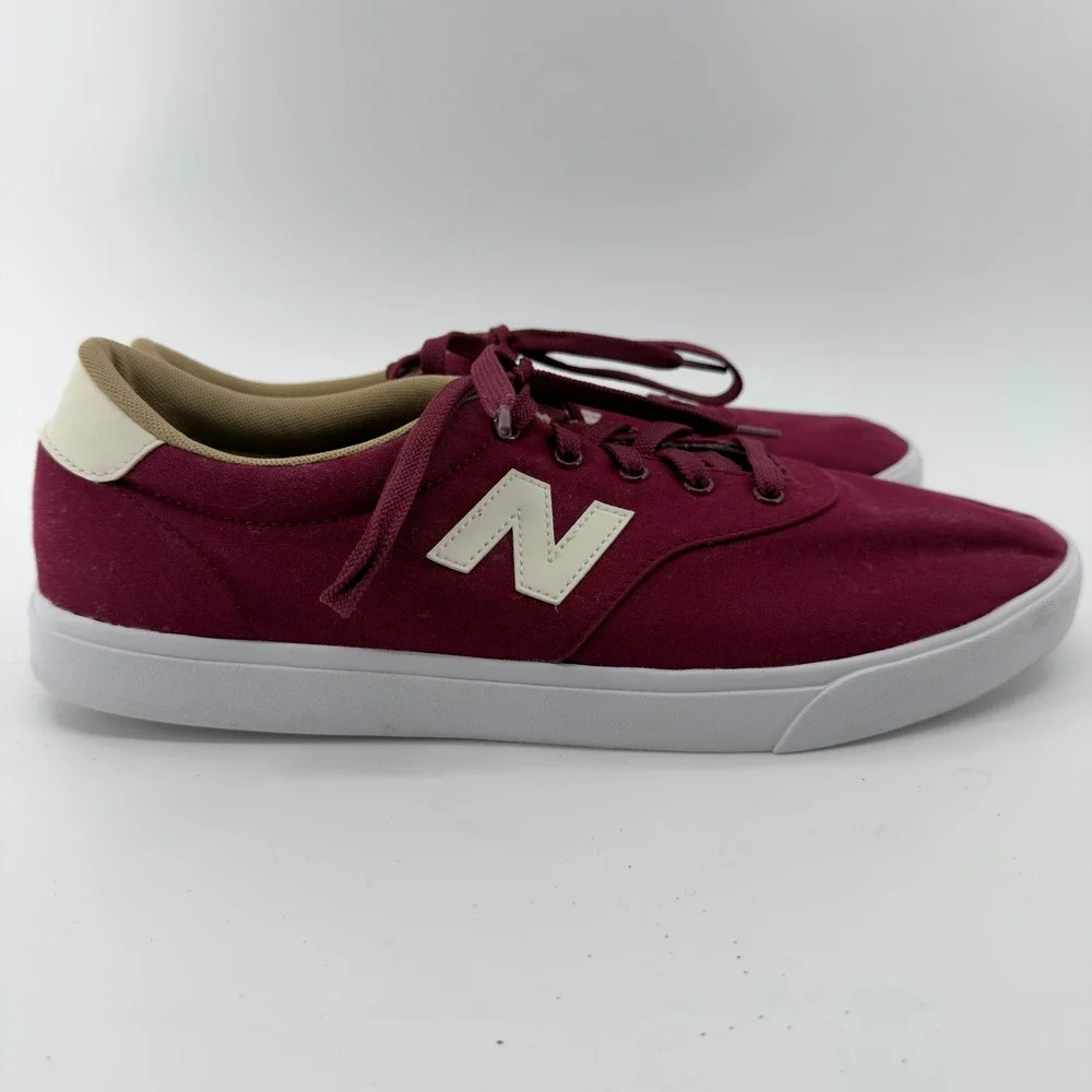 New Balance AM210 Burgundy Canvas Skate Shoes Mens‎ Size 13 Low Top Sneakers